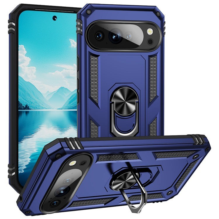 EIDERWOOD Google Pixel 10 Pro XL Hybrid Craftsman Case with 360 Rotatable Kickstand - Blue