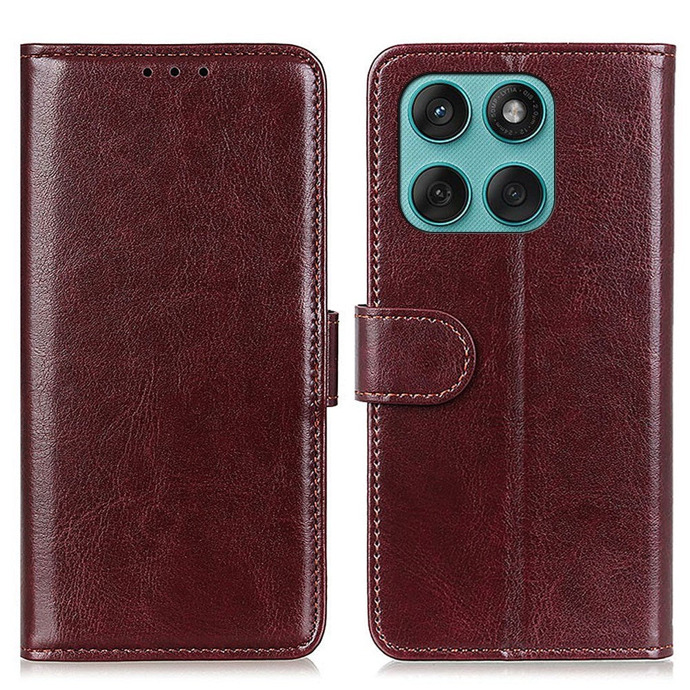EIDERWOOD Motorola Edge 60 Fusion Faux Leather Flip Case with Cardholder & Stand Function - Brown