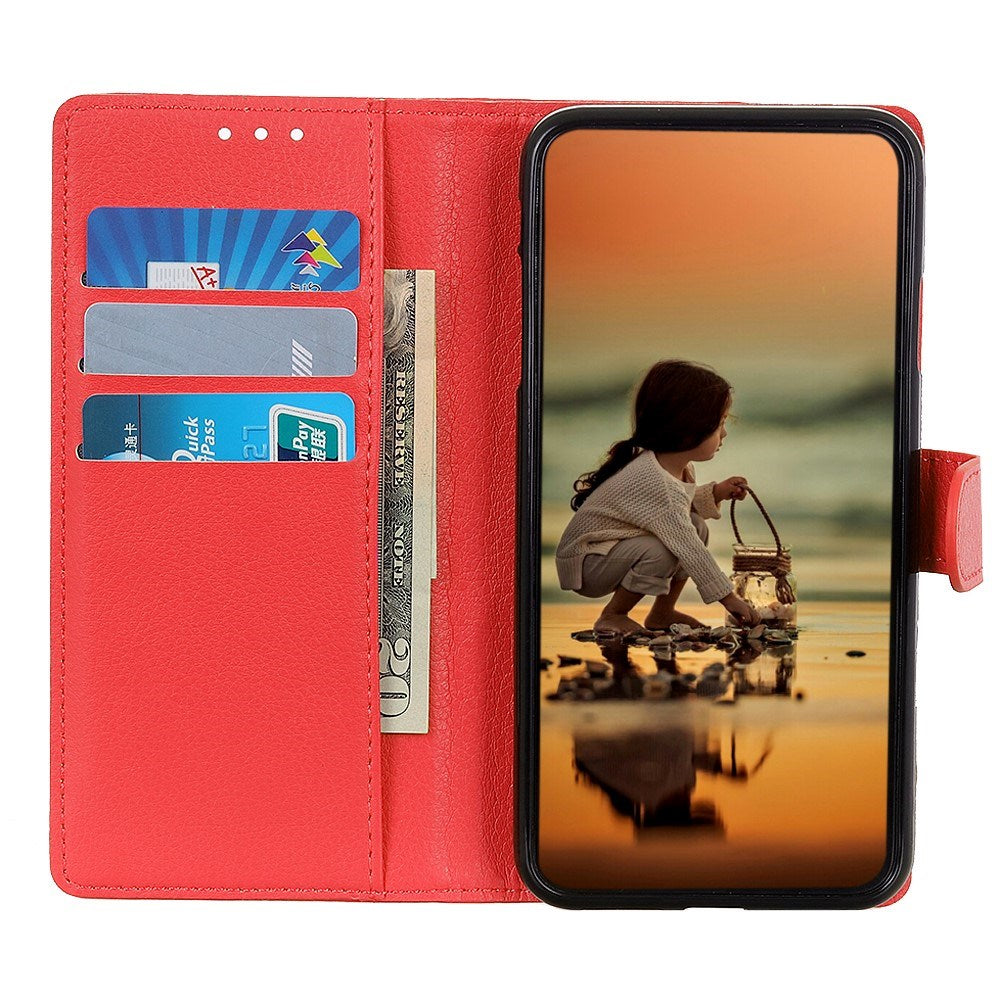 EIDERWOOD Motorola Edge 60 / Edge 60 Fusion Litchi Faux Leather Flip Case with Wallet & Stand Function - Red