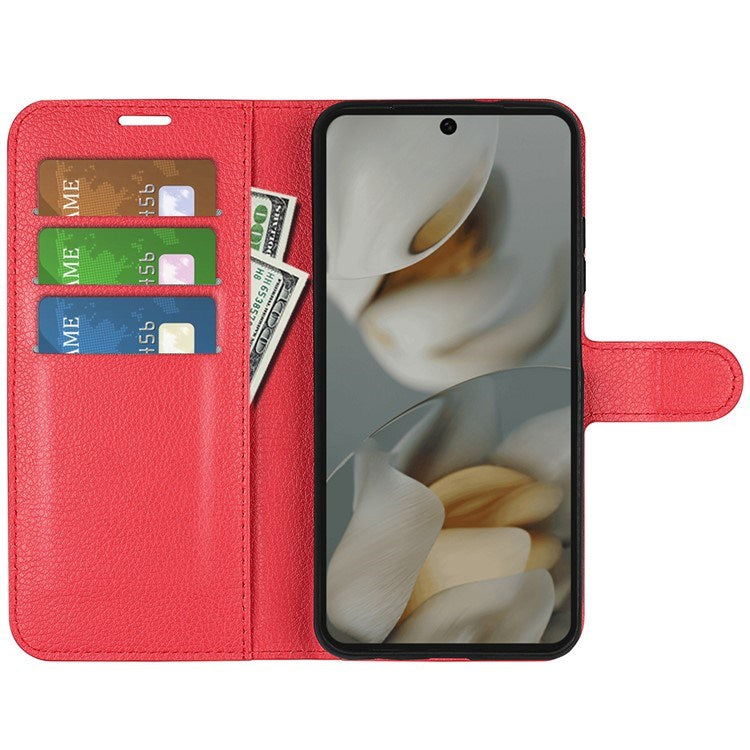 EIDERWOOD Google Pixel 10 Pro XL Faux Leather Flip Case with Cardholder & Stand Function - Red