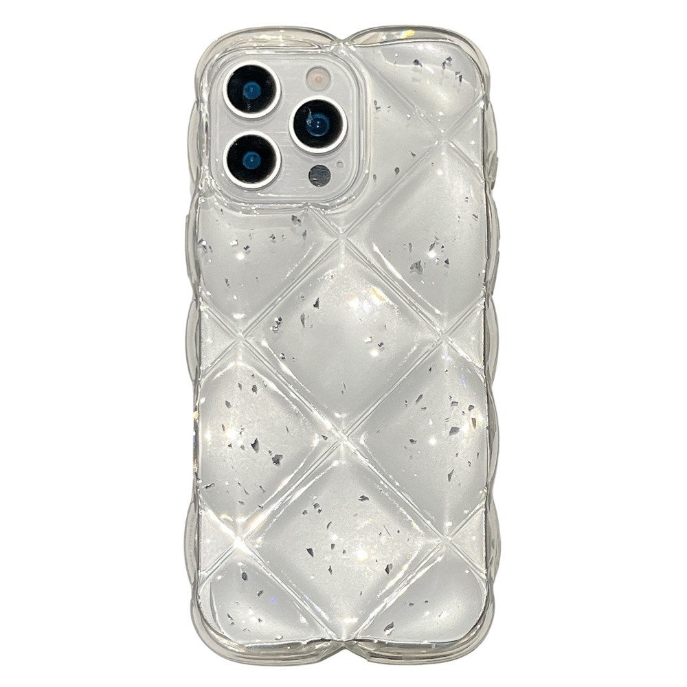 iPhone 16 Pro Max EIDERWOOD Textured Flexible Plastic Case – Transparent / Silver