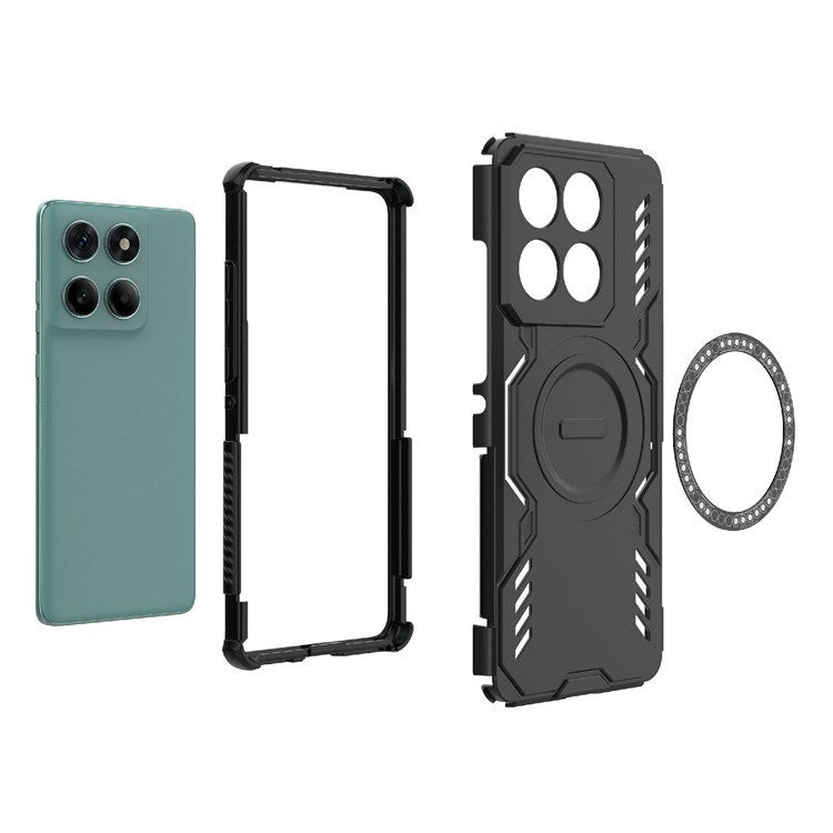 EIDERWOOD Motorola Edge 60 / Edge 60 Fusion Hybrid Plastic Case with Heat Dissipation - Black