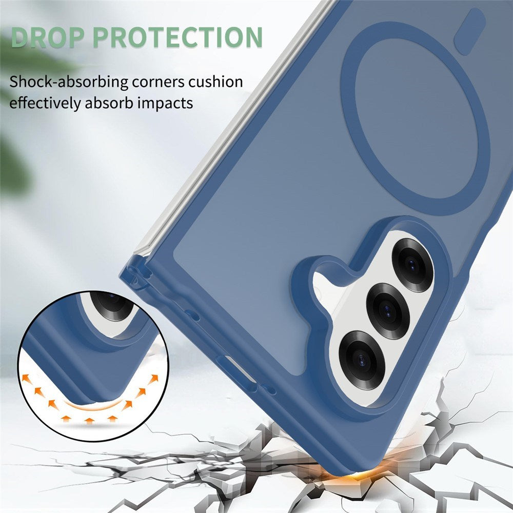 EIDERWOOD Samsung Galaxy Z Fold7 Matte Hybrid Case - MagSafe Compatible - Transparent / Blue