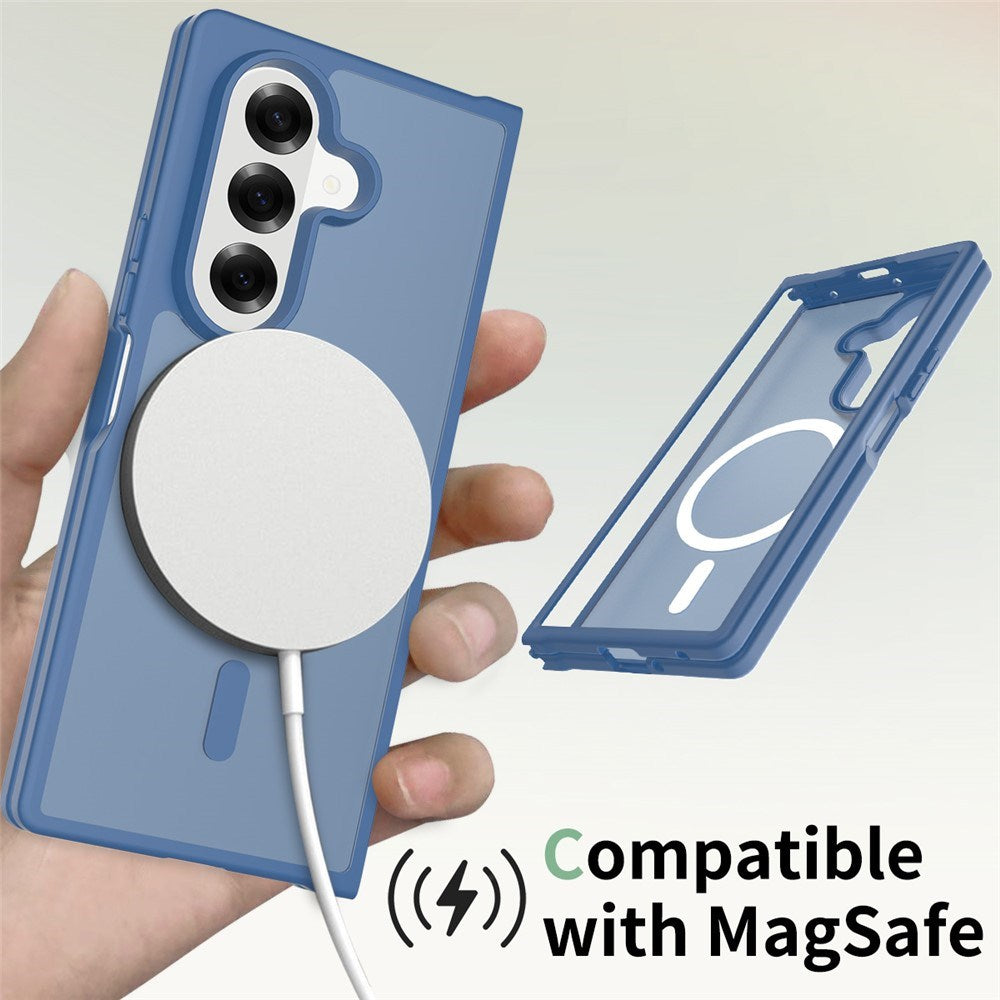 EIDERWOOD Samsung Galaxy Z Fold7 Matte Hybrid Case - MagSafe Compatible - Transparent / Blue