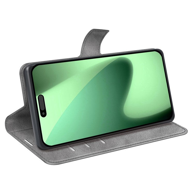 EIDERWOOD iPhone 17 Pro Max Faux Leather Flip Case with Stand & Card Holder - Grey