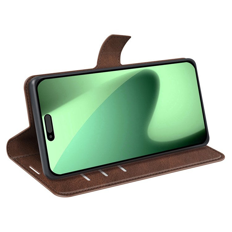 EIDERWOOD iPhone 17 Pro Max Faux Leather Flip Case with Stand & Card Holder - Brown