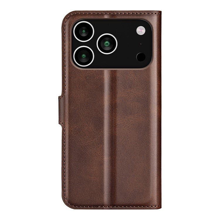 EIDERWOOD iPhone 17 Pro Max Faux Leather Flip Case with Stand & Card Holder - Brown