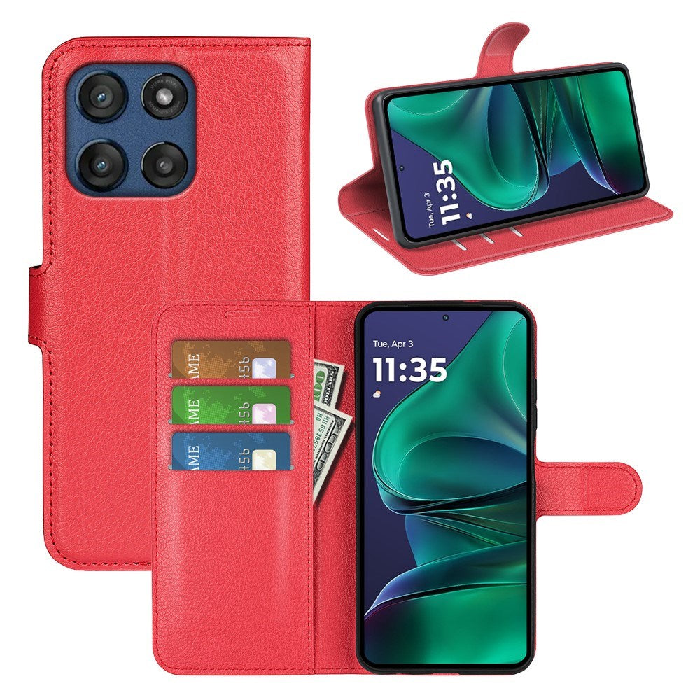 Motorola Moto G Stylus 5G (2025) EIDERWOOD Leather Flip Case with Cardholder & Stand Function - Red