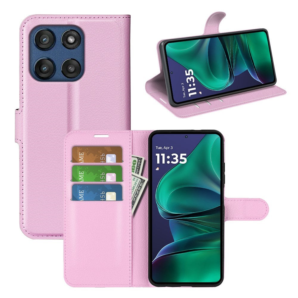 Motorola Moto G Stylus 5G (2025) EIDERWOOD Leather Flip Case with Cardholder & Stand Function - Pink