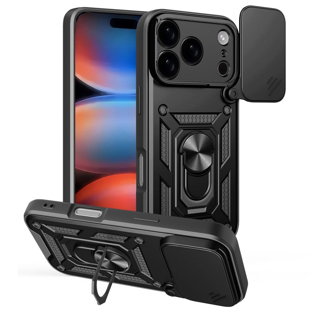 EIDERWOOD iPhone 17 Pro Hybrid Craftsman Case with Kickstand & Cam Slider - Black