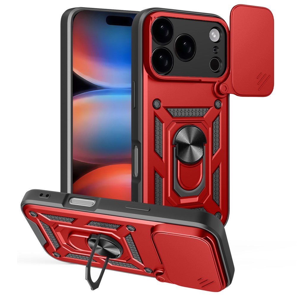 EIDERWOOD iPhone 17 Pro Hybrid Craftsman Case with Kickstand & Cam Slider - Red