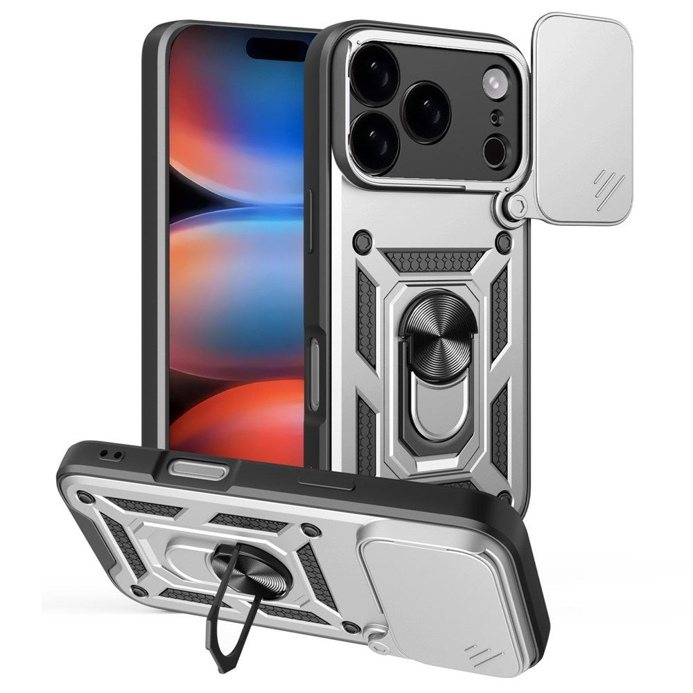 EIDERWOOD iPhone 17 Pro Max Hybrid Craftsman Case with Kickstand & Cam Slider - Silver