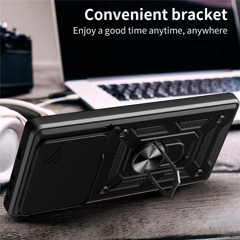 EIDERWOOD Motorola Edge 60 Pro Hybrid Rugged Case with Magnetic Kickstand & Cam Slider - Silver