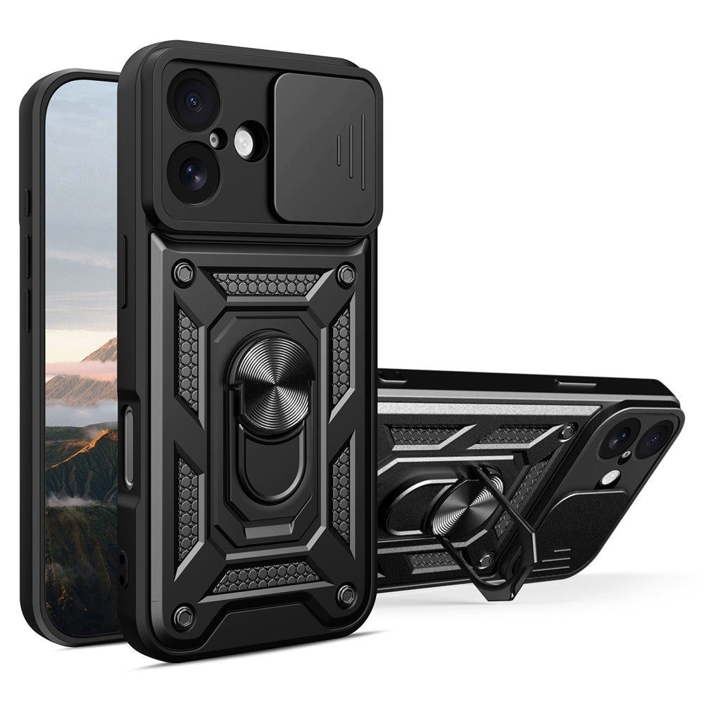 EIDERWOOD iPhone 17 Hybrid Craftsman Case with Kickstand & Cam Slider - Black