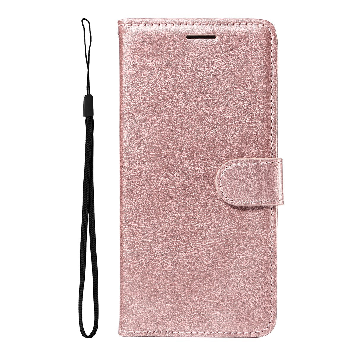 EIDERWOOD iPhone 17 Pro Faux Leather Case with Wallet & Strap - Rose Gold