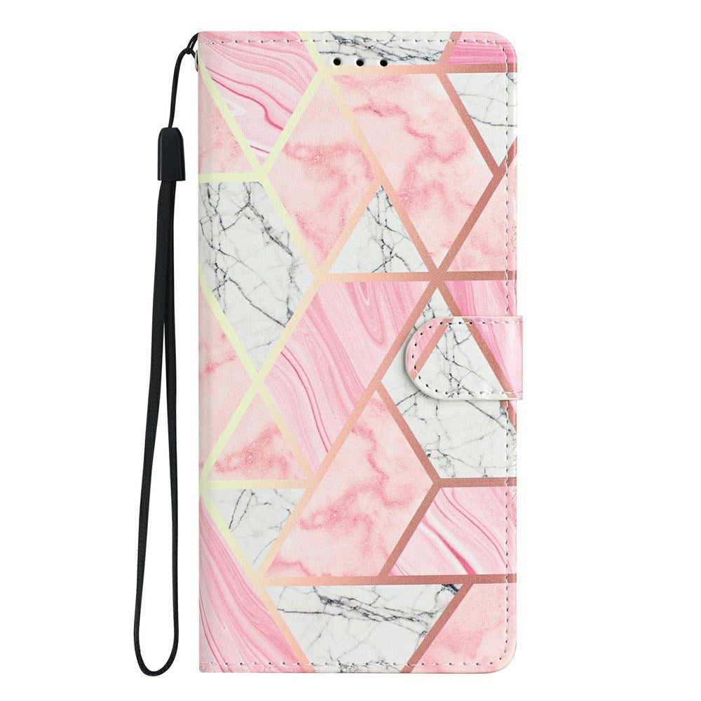 EIDERWOOD iPhone Air Faux Leather Case with Wallet & Strap - Pink Marble