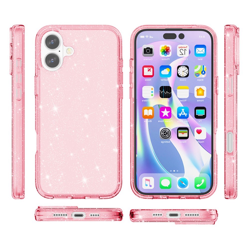 EIDERWOOD iPhone 17 Hybrid Plastic Case - Pink Glitter