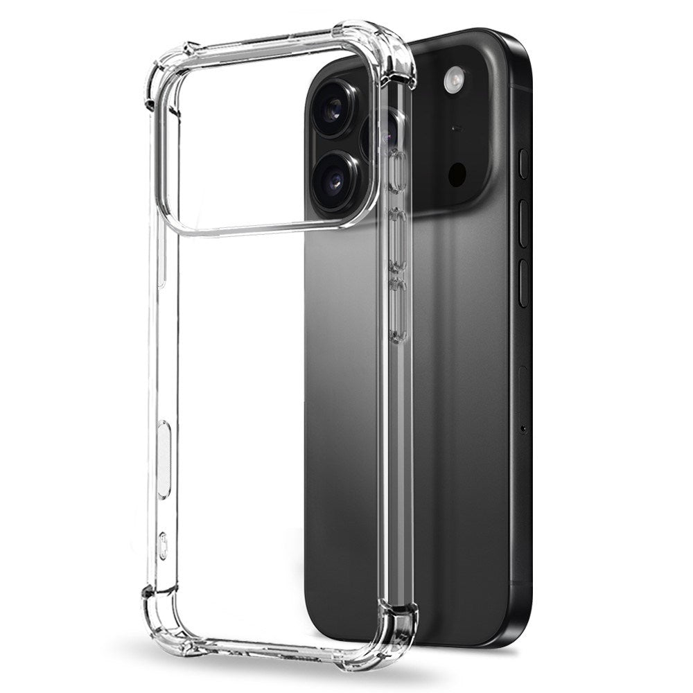NORTHJO iPhone 17 Pro 2-in-1 Protection Set with Shock-Absorbing Flexible Plastic Case & Tempered Screen Protector Glass - Transparent
