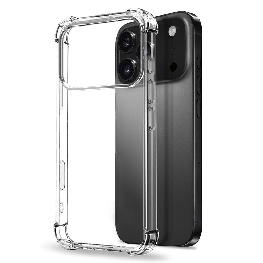 NORTHJO iPhone 17 Pro Max 2-in-1 Protection Set with Shock-Absorbing Flexible Plastic Case & Tempered Screen Protector Glass - Transparent