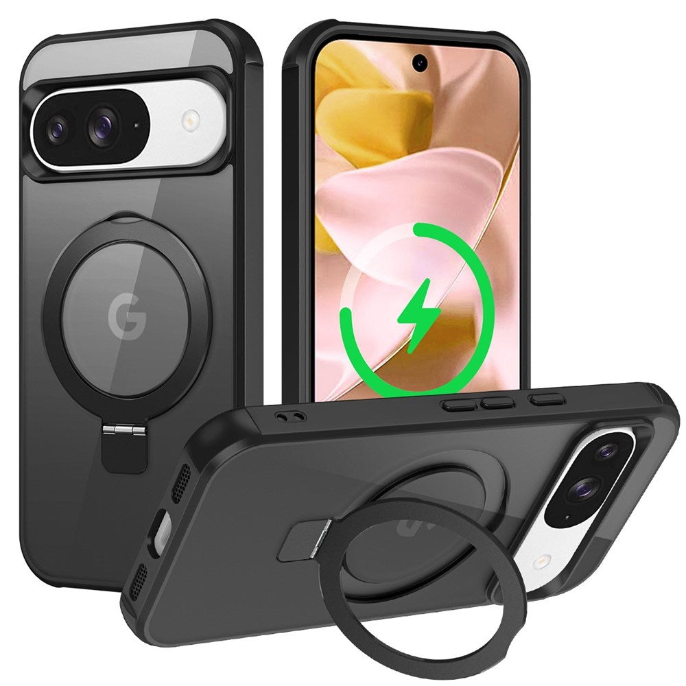 EIDERWOOD Google Pixel 10 / 10 Pro / 9 / 9 Pro Hybrid Case with Kickstand - MagSafe Compatible - Black