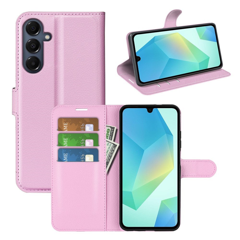 EIDERWOOD Samsung Galaxy A17 (5G) Litchi Faux Leather Wallet Case - Pink