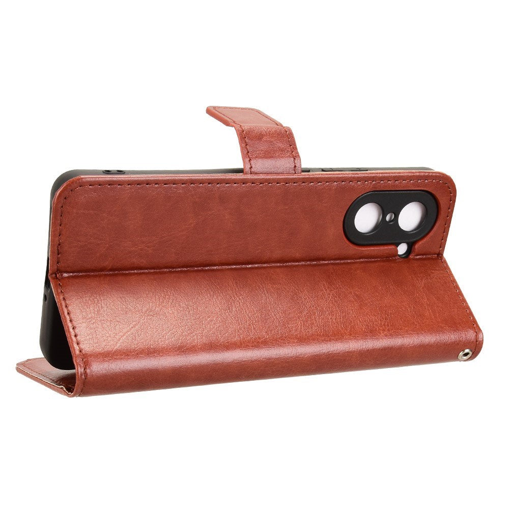 EIDERWOOD OnePlus Nord CE5 Faux Leather Flip Case with Strap - Brown