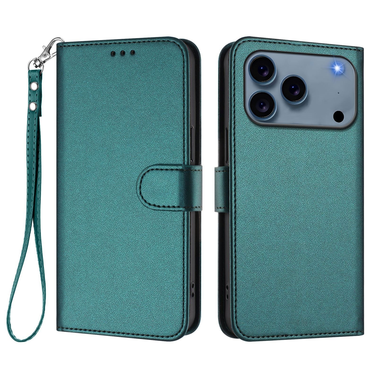 iPhone 18 Pro Max / 17 Pro Max EIDERWOOD Faux Leather Flip Case with Strap - Green