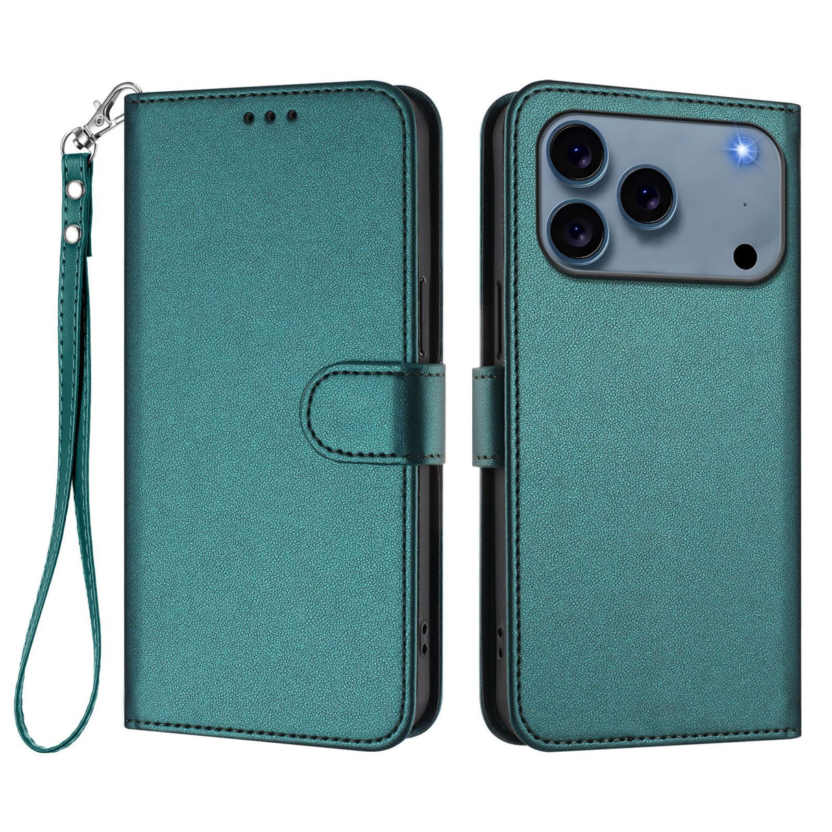 iPhone 18 Pro Max / 17 Pro Max EIDERWOOD Faux Leather Flip Case with Strap - Green
