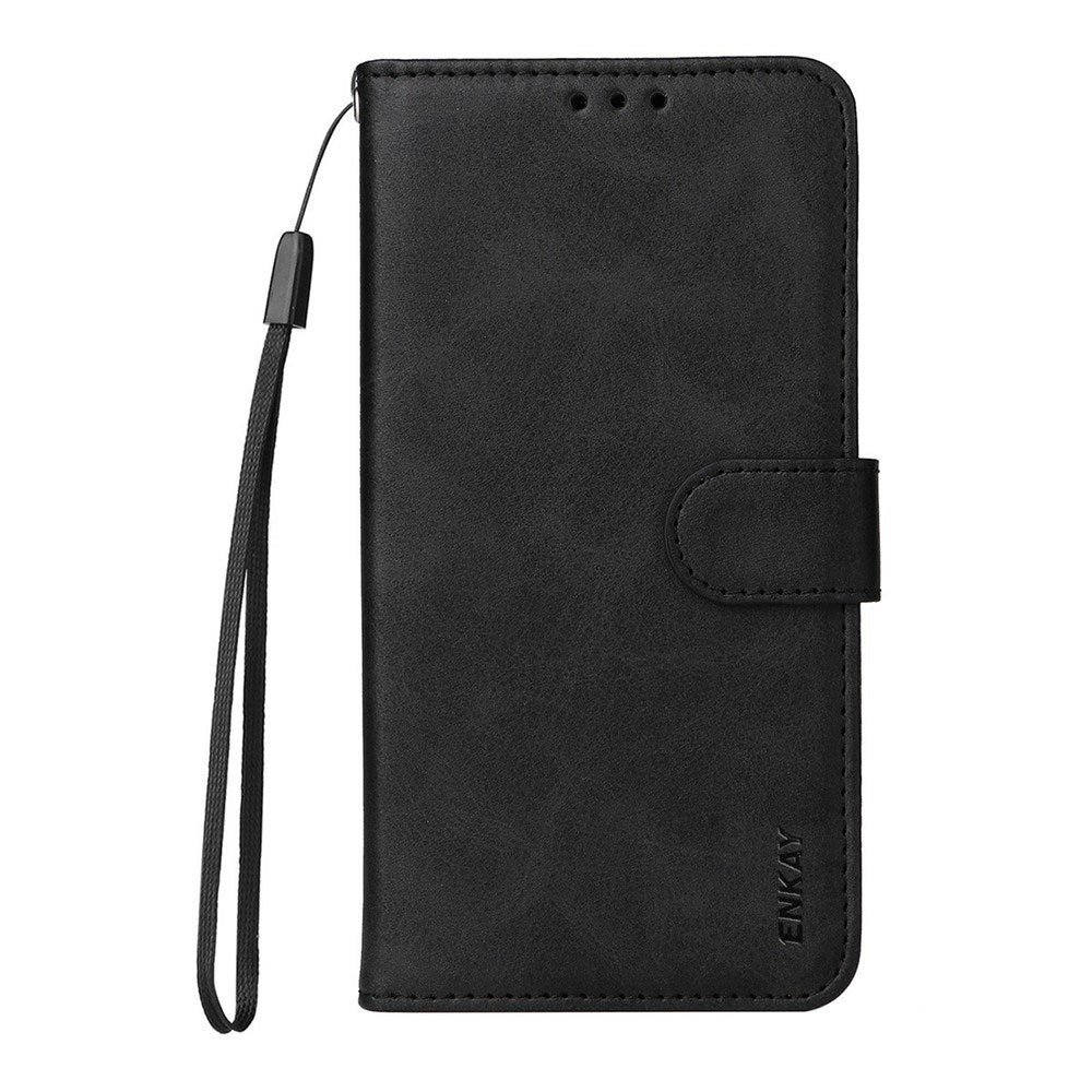EIDERWOOD iPhone 17 Pro Max 2-in-1 Faux Leather Flip Case with Screen Protector Glass - Black