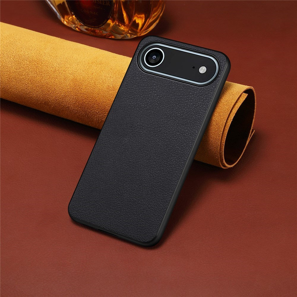 EIDERWOOD iPhone Air Hybrid Plastic Case with Leather Texture - Black
