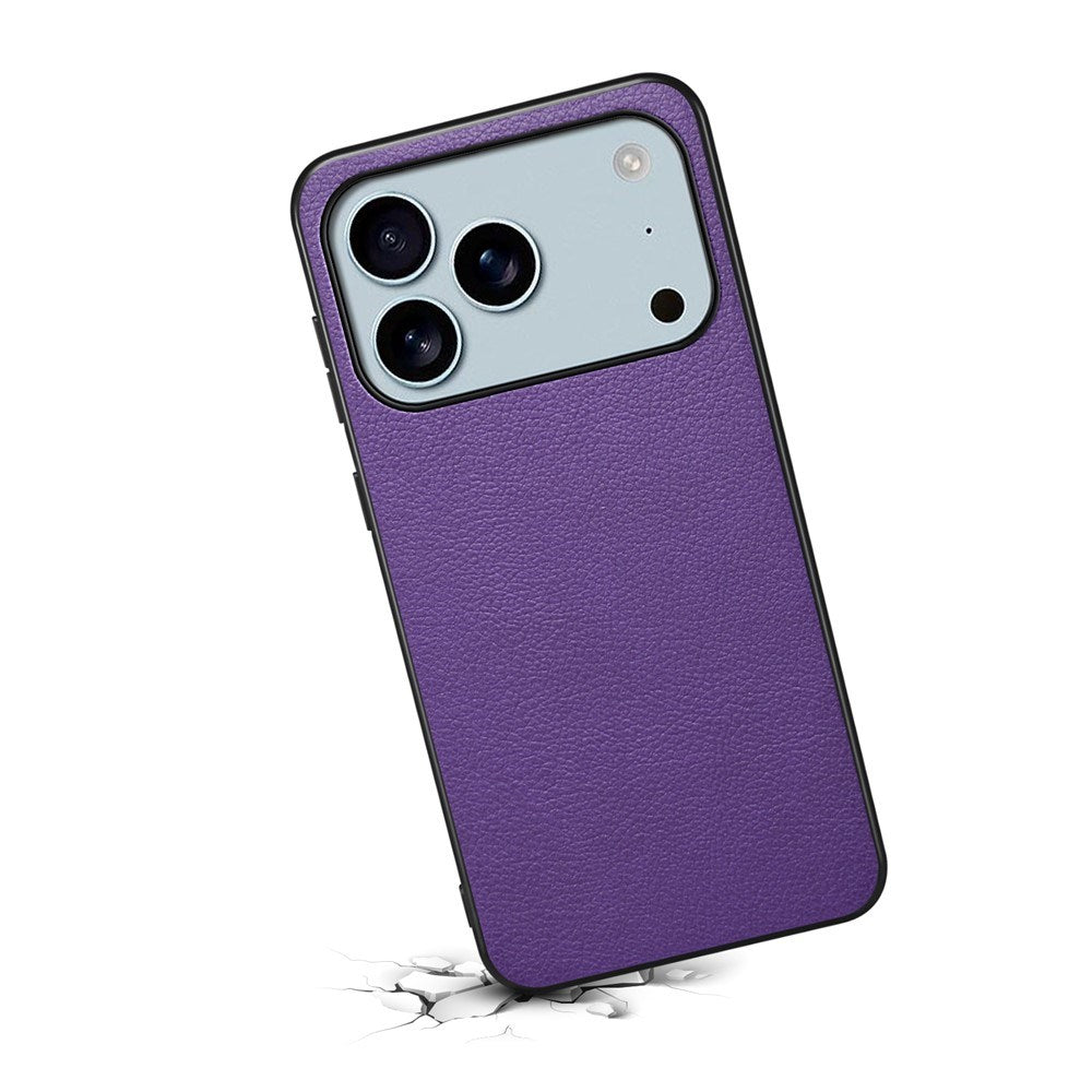 EIDERWOOD iPhone 17 Pro Hybrid Plastic Case with Leather Texture - Purple