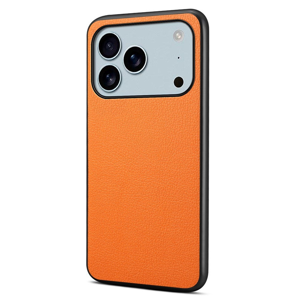 EIDERWOOD iPhone 17 Pro Hybrid Plastic Case with Leather Texture - Orange