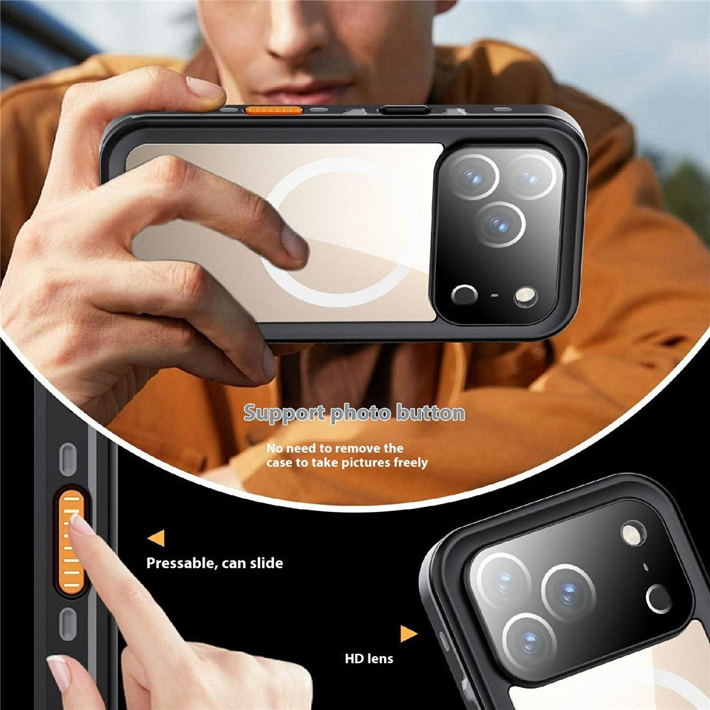 EIDERWOOD iPhone 17 Pro Waterproof Craftsman Case with Screen Protector & Strap - MagSafe Compatible - Black