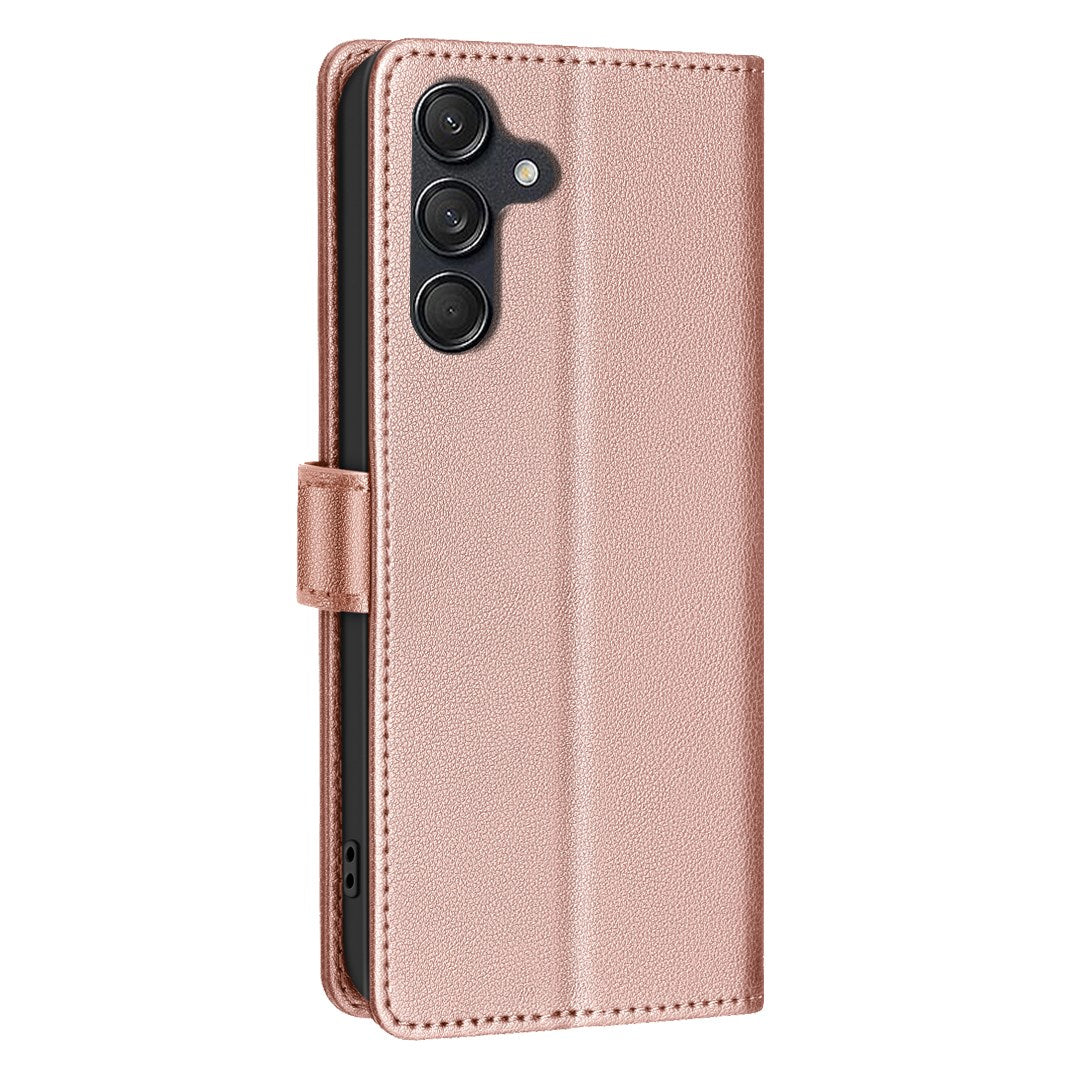 EIDERWOOD Samsung Galaxy S25 FE Faux Leather Flip Case with Stand Function & Card Holder - Rose Gold