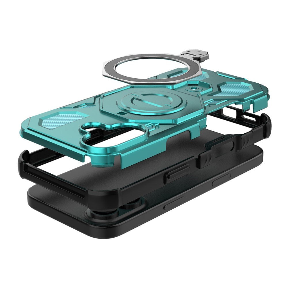 EIDERWOOD iPhone 17 Tough Case with Magnetic Kickstand - MagSafe Compatible - Turquoise