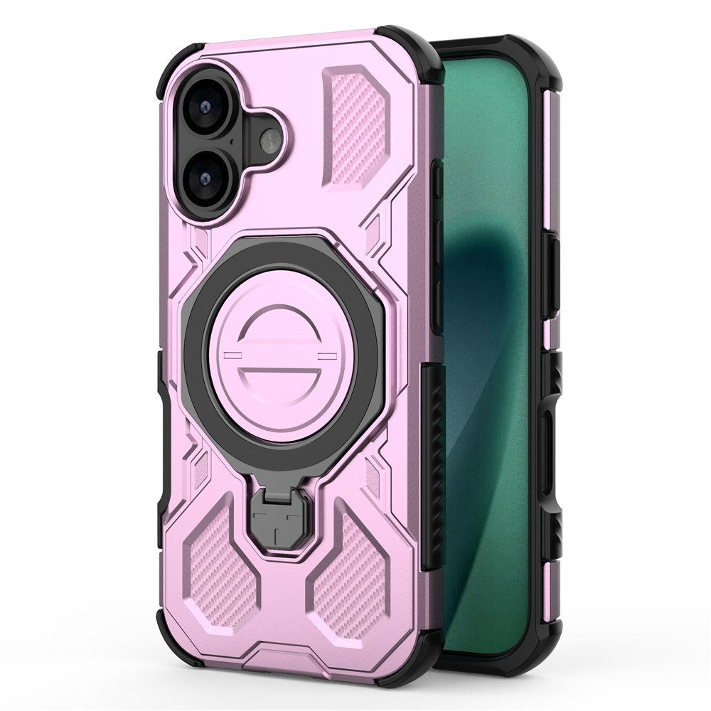 EIDERWOOD iPhone 17 Tough Case with Magnetic Kickstand - MagSafe Compatible - Pink