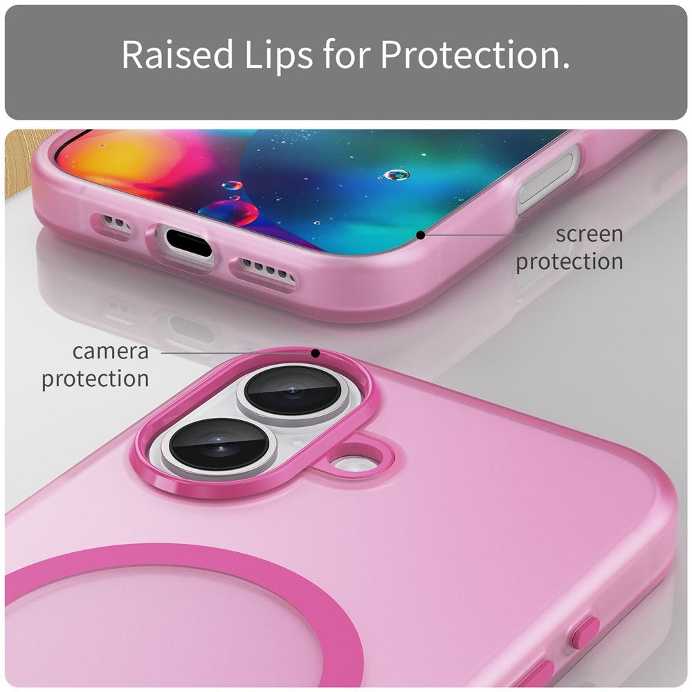 EIDERWOOD iPhone 17 Hybrid Plastic Case - MagSafe Compatible - Matt Transparent / Pink