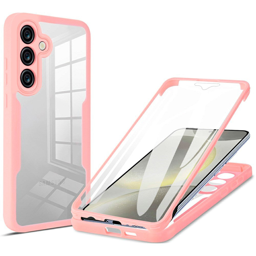 EIDERWOOD Samsung Galaxy S25 FE 2-in-1 Plastic Case with Built-In Screen Protector - Pink