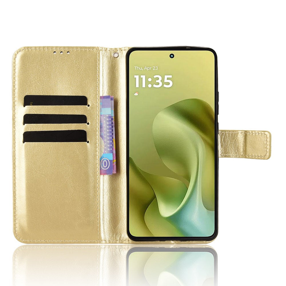 EIDERWOOD Motorola Moto G86 Power Faux Leather Flip Case with Card Holder & Stand Function - Gold