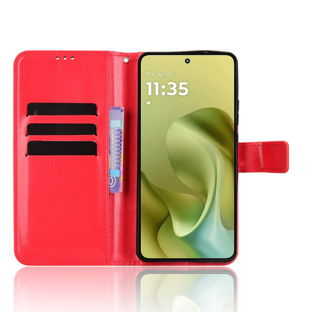 EIDERWOOD Motorola Moto G86 Power Faux Leather Flip Case with Card Holder & Stand Function - Red