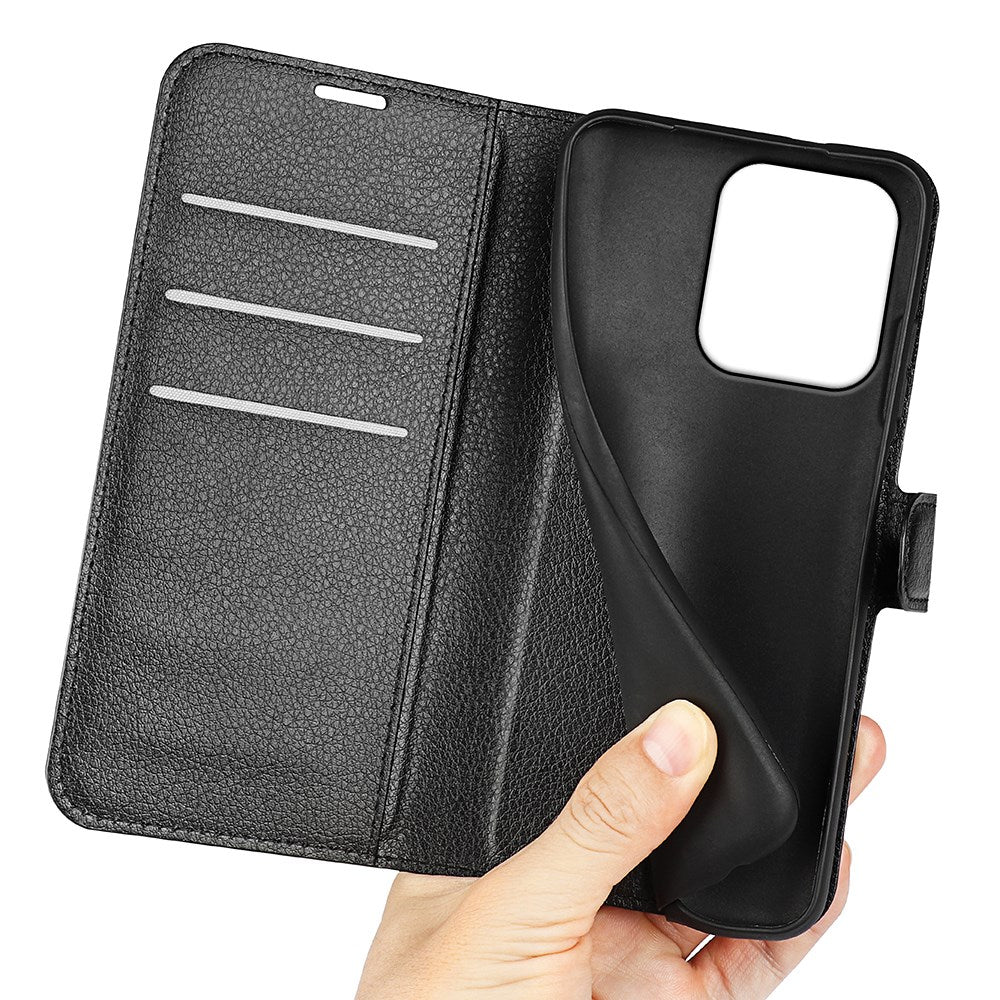 OPPO A5x (5G) / OPPO A5x (4G) EIDERWOOD Leather Flip Case with Card Holder & Stand Function - Black