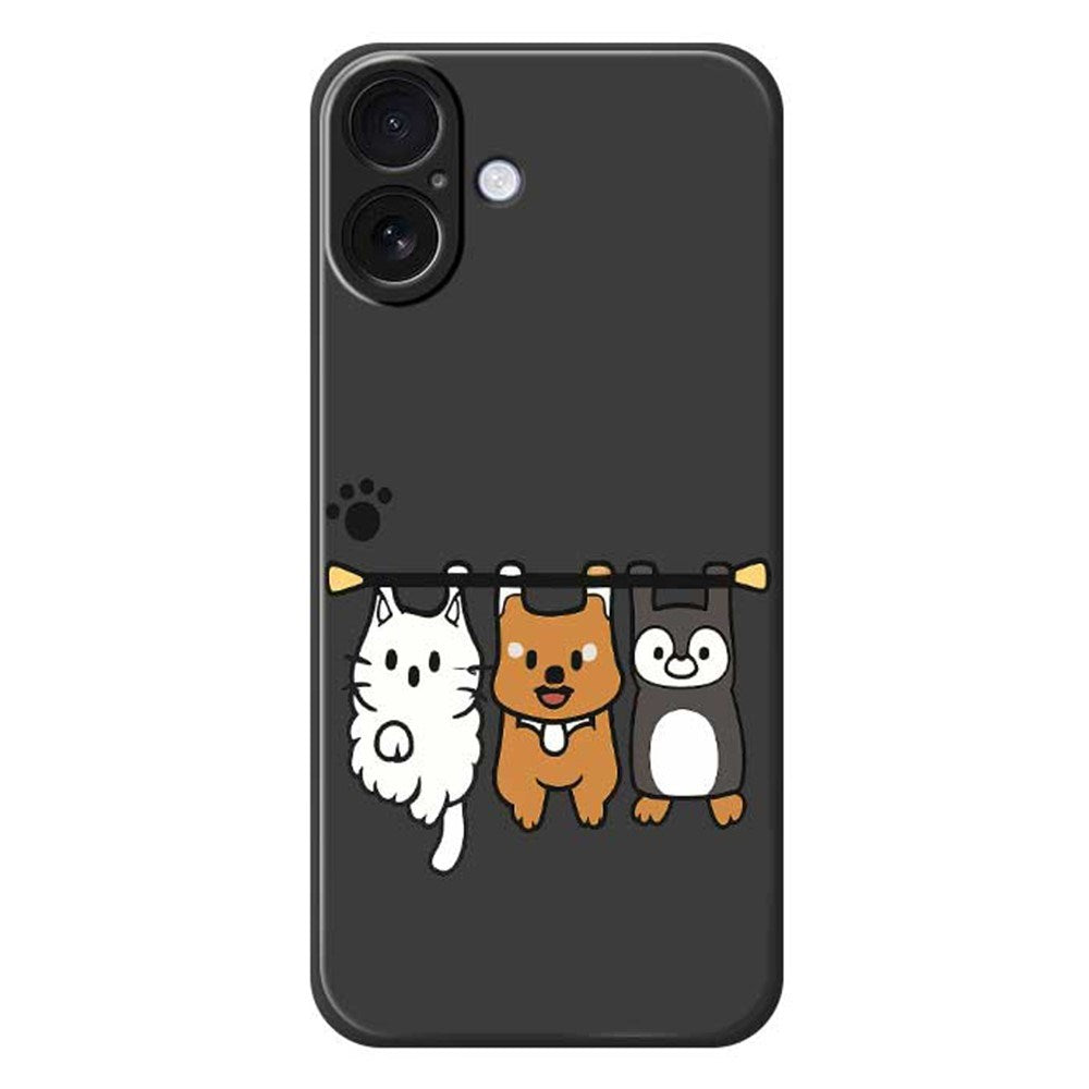 iPhone 17 Flexible Plastic Case with Animal Pattern - Black