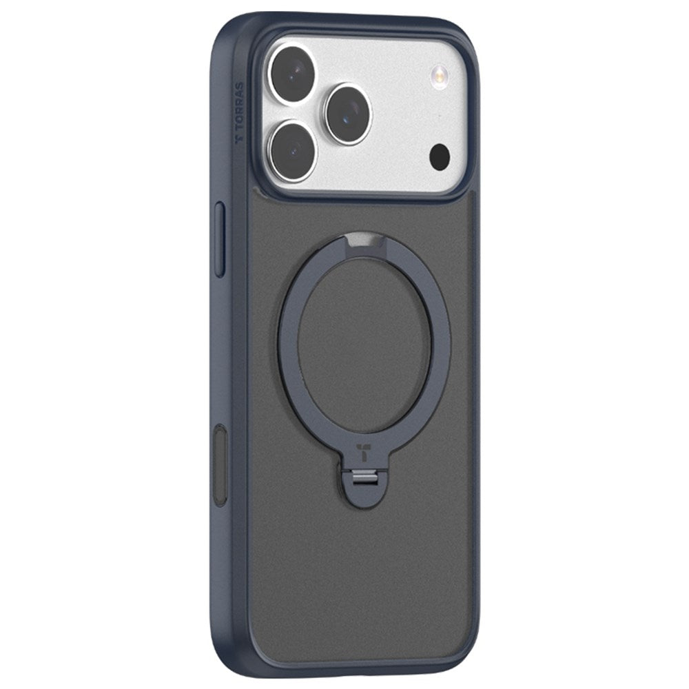 TORRAS iPhone 17 Pro Max Ostand Spin Hybrid Case with Rotating Kickstand - MagSafe Compatible - Blue