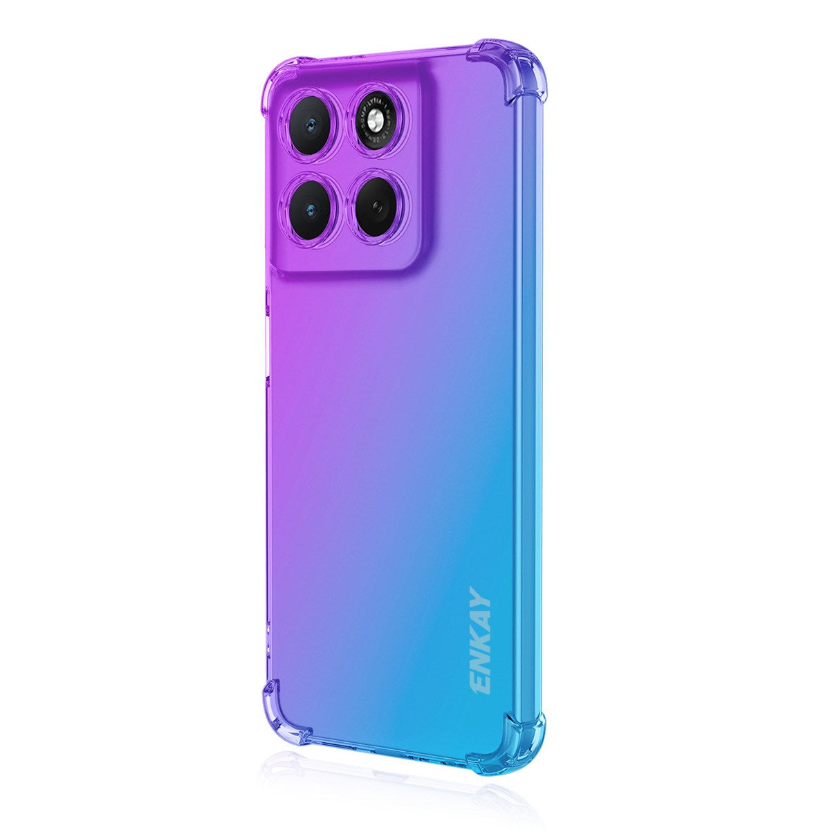 ENKAY Motorola Moto G86 Power Flexible Plastic Case with Shock-Absorbing Corners - Purple / Blue