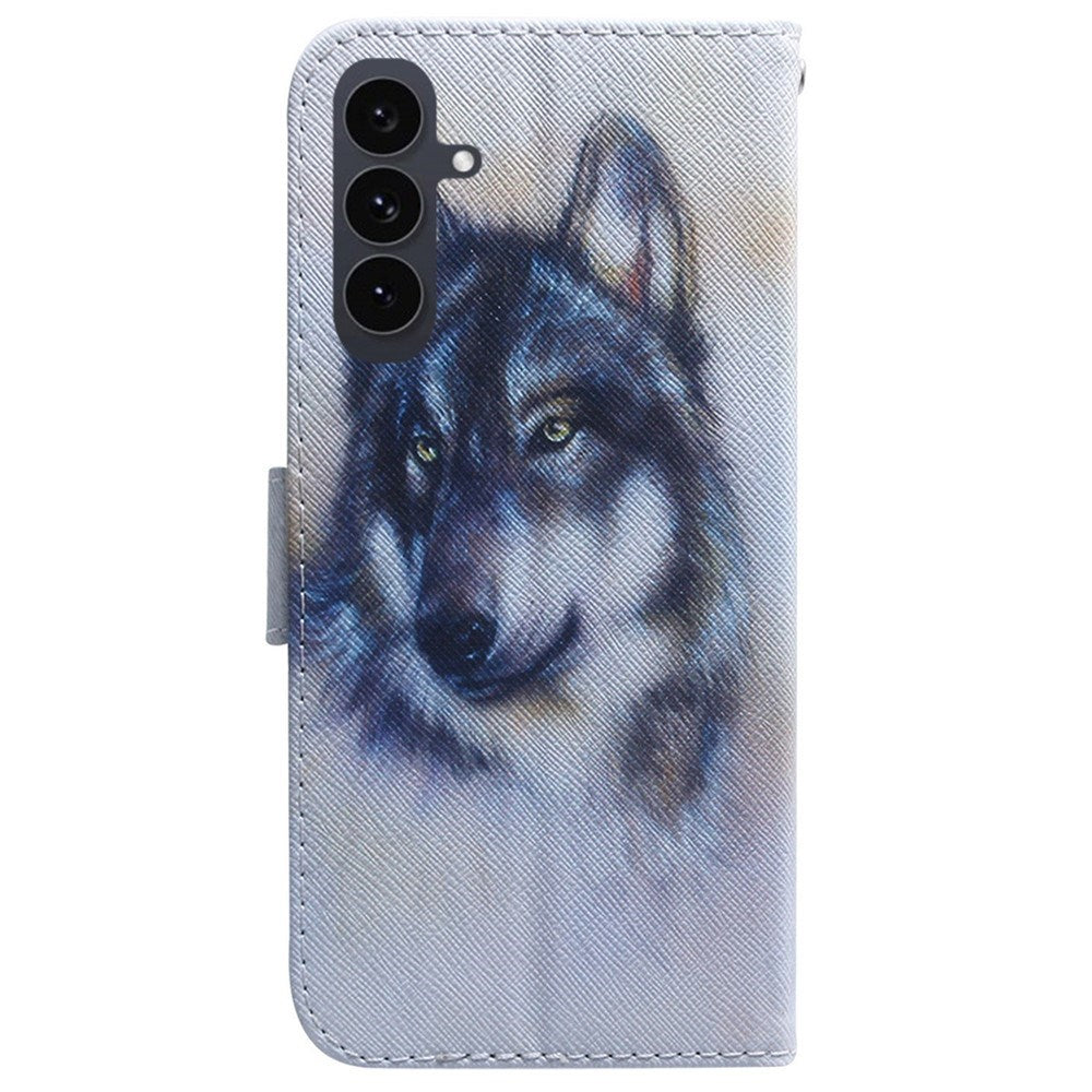 EIDERWOOD Samsung Galaxy S25 FE Faux Leather Flip Case with Design - Wolf