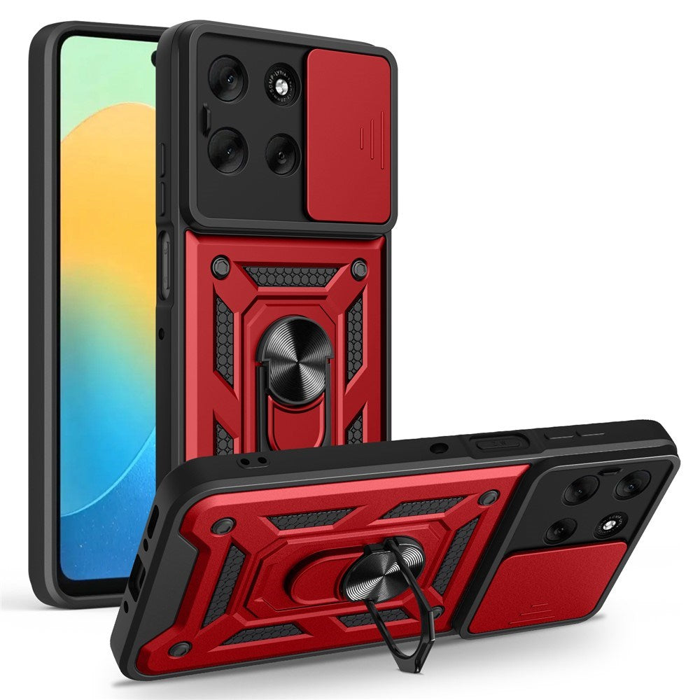 EIDERWOOD Motorola Moto G56 Hybrid Craftsman Case with Kickstand & Cam Slider - Red