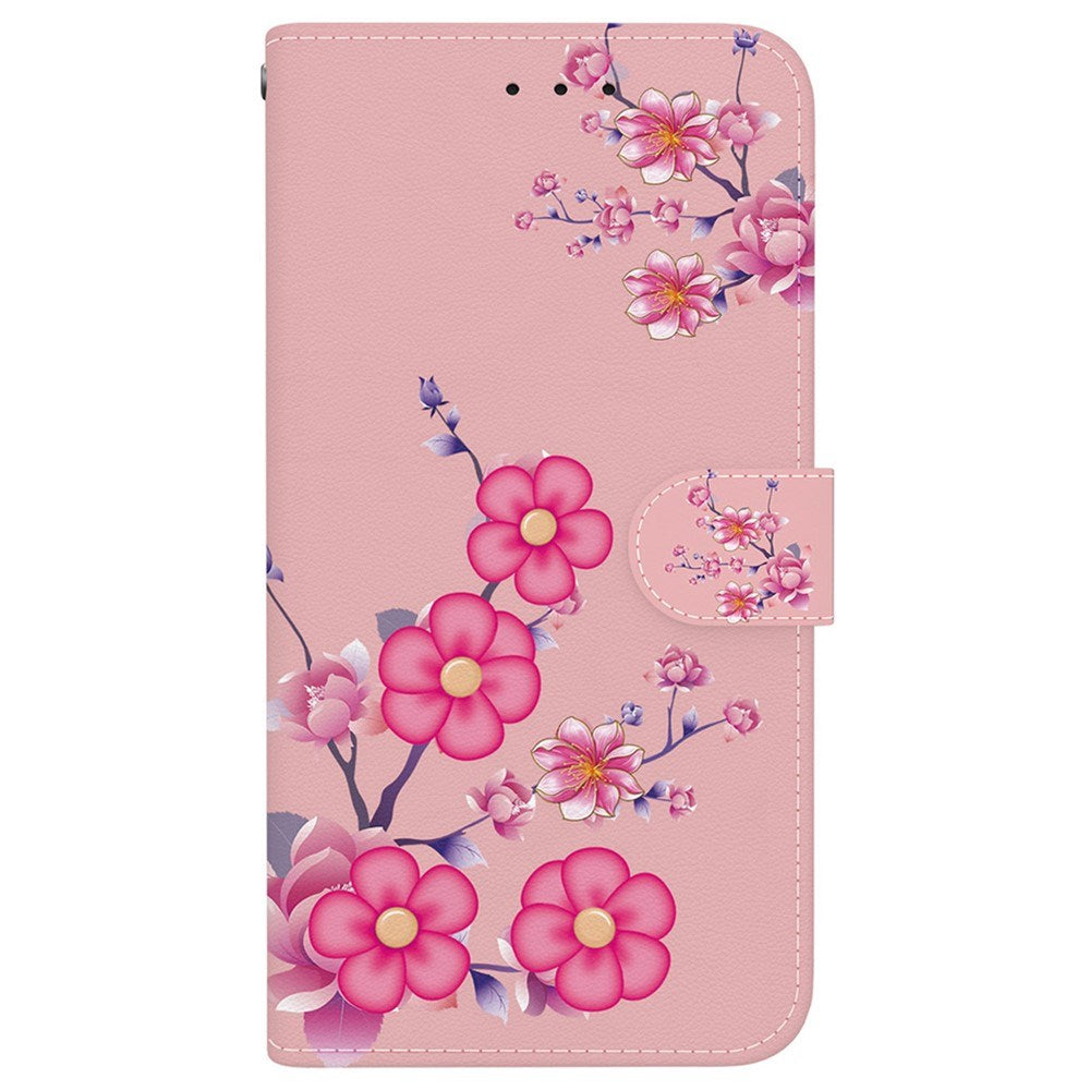 EIDERWOOD OnePlus Nord 5 Faux Leather Flip Case with Card Holder & Strap - Pink Flowers