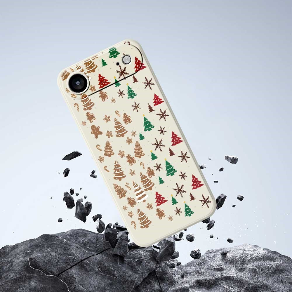EIDERWOOD iPhone Air Christmas Case - Flexible Plastic - Gingerbread Men and Christmas Trees / Green