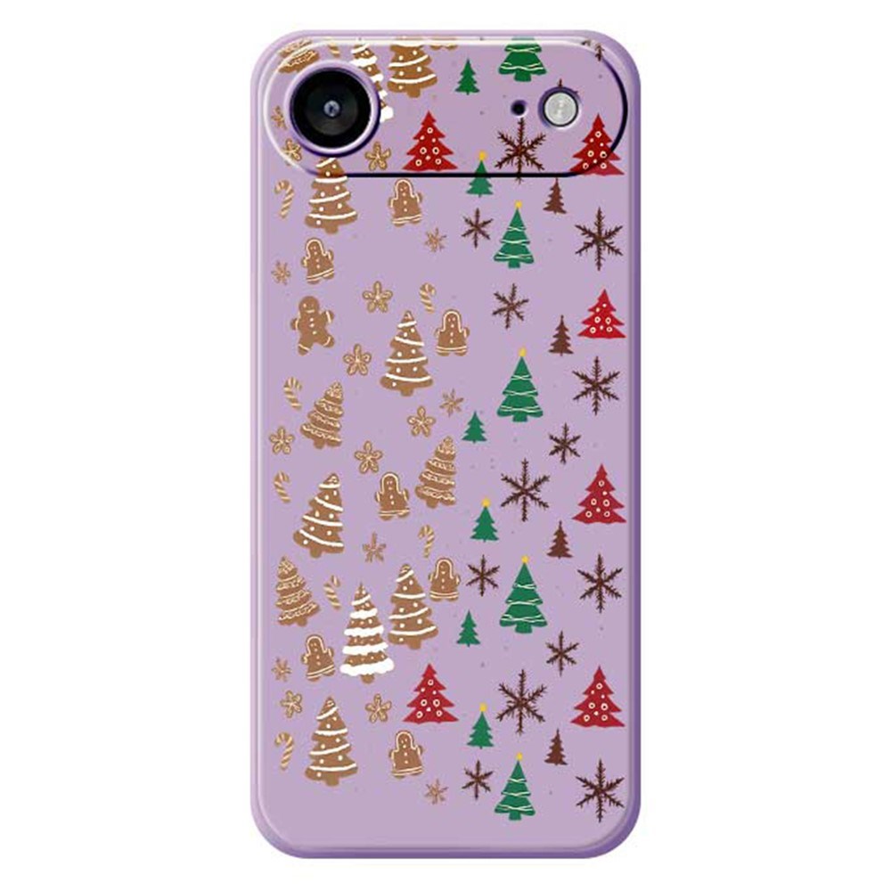 EIDERWOOD iPhone Air Christmas Case - Flexible Plastic - Gingerbread Men and Christmas Trees / Purple