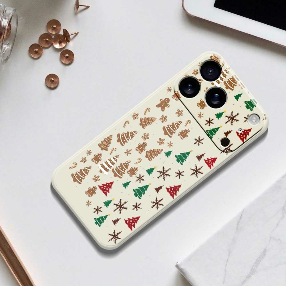 EIDERWOOD iPhone 17 Pro Max Christmas Case - Flexible Plastic - Gingerbread Men and Christmas Trees / Green